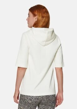 Sweatshirt Mit Kapuze Und Halbarm Wollweiß / Schwarz -Madeleine Mode 4454464ba9c670b4303d854c3a1825e2