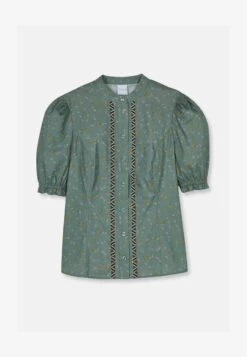 MIT MILLES-FLEURS-PRINT UND KURZEN PUFFÄRMELN - Hemdbluse - Light Green 13 MIT MILLES-FLEURS-PRINT UND KURZEN PUFFÄRMELN - Hemdbluse - Light Green -Madeleine Mode 44b30ef2271c4ba5a19f7fbc65859256