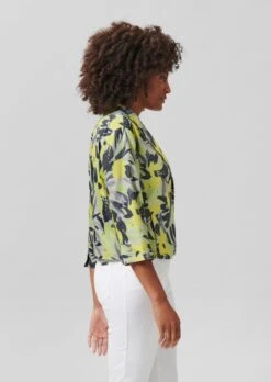 Oversized-Jeansjacke Mit Blumenprint Zitronengelb / Multicolor -Madeleine Mode 467e6620dedbe636891bcb9e15b30043