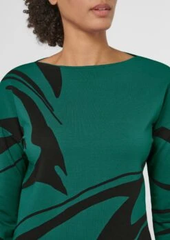 Bedrucktes Sweatshirt Mit Paillettendekoration Lagune / Schwarz -Madeleine Mode 497133a82ca7a80a9a019926a9e7f7c5