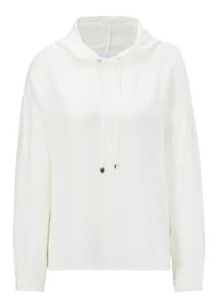 Blusen-Shirt Mit Kapuze Wollweiß