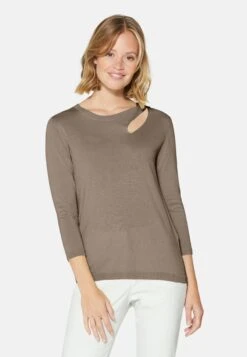 3/4 ÄRMELN - Strickpullover - Helltaupe