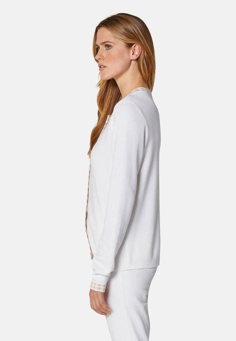 MIT VICHY-KARO-AKZENTEN - Strickjacke - Wollweiß/grege 7 MIT VICHY-KARO-AKZENTEN - Strickjacke - Wollweiß/grege – Bild 5