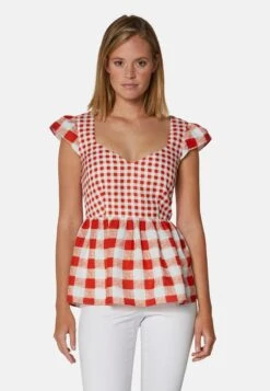 MIT SCHÖSSCHEN - Bluse - Weiß Blutorange