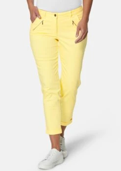 Verkürzte Hose Im Lässigen Chino-Style Vanille