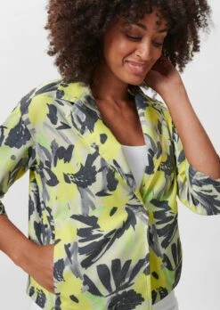Oversized-Jeansjacke Mit Blumenprint Zitronengelb / Multicolor -Madeleine Mode 5bf902460d360f11c4843e690fad61d8