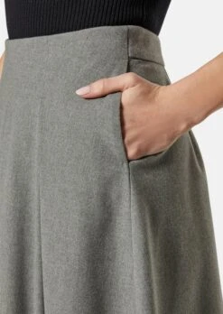 Wadenlanger Faltenrock In Edler Ceramica-Qualität Grau / Melange -Madeleine Mode 5f5229d7c1812e77c6490688368c3aaa