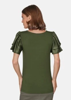 Shirt Mit Rüschenärmeln Khaki -Madeleine Mode 60b2a032330e3e94a9d7cfe5cb57afcf