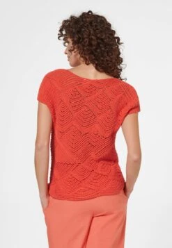 KURZARM - T-Shirt Basic - Korallenorange -Madeleine Mode 60c723651e6b484ba0674ef8425eb82e