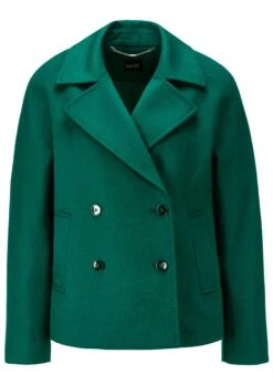 Zweireihige Wolljacke Mit Breitem Reverskragen Hellsmaragd