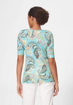 RUNDHALS MIT UNIKAT PRINT - T-Shirt Print - Türkis Multicolor -Madeleine Mode 62e3db4b300f4451a5b7715ca7f4a514