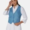 Kurze Leinenweste Hellkobaltblau -Madeleine Mode 630e1a34deeb9f4702b681e78c5b028e