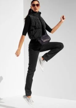 Wärmend Wattierte Steppweste Schwarz -Madeleine Mode 648fdc2e54c533a351ce9a21795073cd