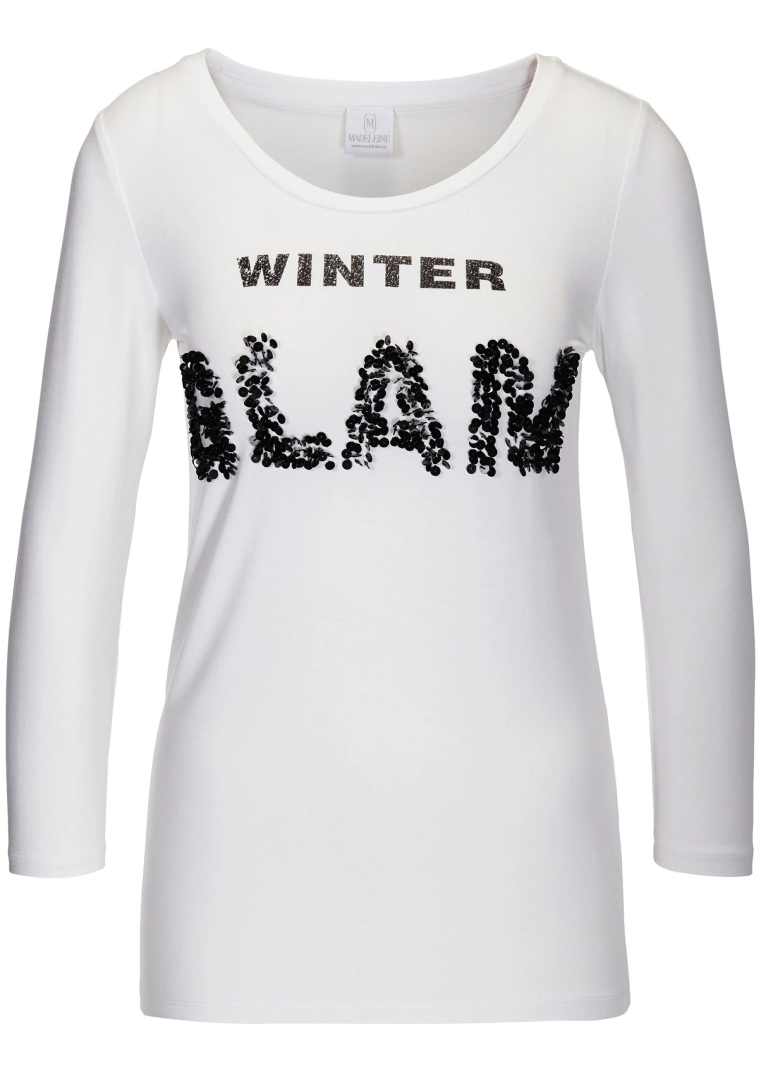 Statementshirt Wollweiß / Schwarz 3 Statementshirt Wollweiß / Schwarz