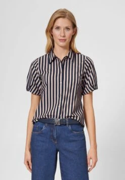 STREIFEN MIT KURZEN ÄRMELN - Hemdbluse - Marine Sand