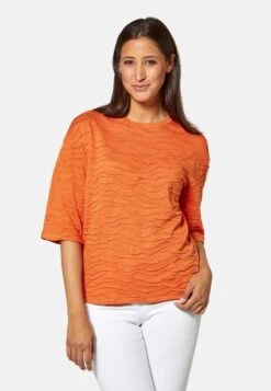 MIT 3 D-EFFEKT - Bluse - Mattorange