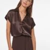 ELEGANTE KURZARM - Bluse - Schoko -Madeleine Mode 6f399f20d8fe44d4b4839c0417b50695