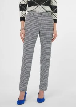 Pepita-Hose Wollweiß / Schwarz