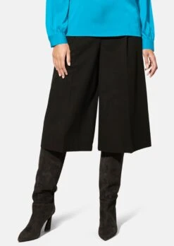 Ceramica-Bermuda In Hosenrock-Optik Schwarz