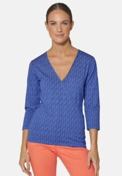 MIT MODISCHER STRUKTUR UND WICKEL OPTIK - Langarmshirt - Pflaumenlila Melange