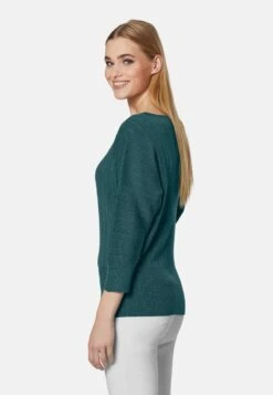Strickpullover - Botanikgrün Silberfarben -Madeleine Mode 7472a2ff23bd4b238150151e04319fd9