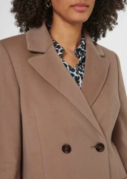 Wollmantel Mit Zweireihiger Knopfleiste Caramel -Madeleine Mode 74e8708bc48fe4c033254848a787a313