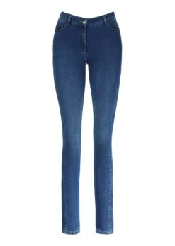 Enge Jeans Mit Raffung Darkblue