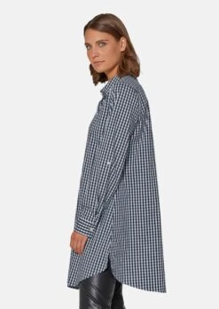 Ausgestelltes Longhemd Mit Vichy-Karo Schwarz / Weiß -Madeleine Mode 764939534912afe7a3af8732598ac454