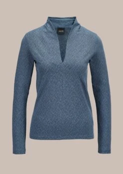 Strukturshirt Stahlblau / Melange