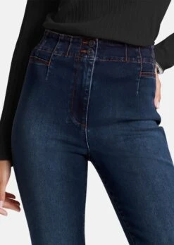 Highwaist-Jeans Aus Power-Stretch Darkblue -Madeleine Mode 771bb10902f86fd46c0a7bbd820c9efc