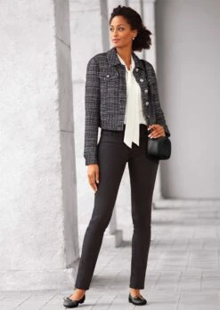 Schlanke Stretch-Jeans Mit Seitlicher Dekoration Schwarz -Madeleine Mode 775e1d61caafb5490b00650615ab3a6b