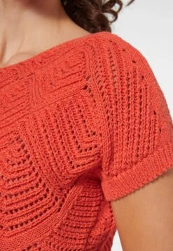 KURZARM - T-Shirt Basic - Korallenorange -Madeleine Mode 77bc8b68fae44414a732a476137654b7