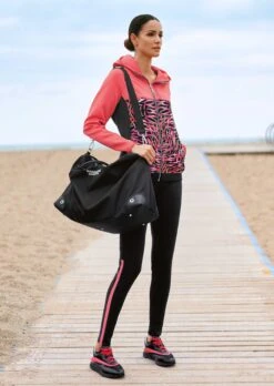 Leggings Mit Seitlichen Zierstreifen Schwarz / Koralle -Madeleine Mode 7873363e7feb77af6d0c8fa007467695