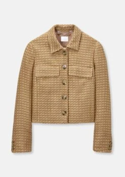 Modischer Kurzblazer Aus Fancy-Garn Korkbraun -Madeleine Mode 788b989295afb1f5e2d839053f15b4bc