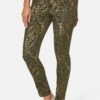 Paisley-Hose In Samtiger Stretch-Qualität Khaki / Multicolor