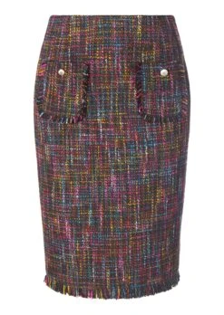 Bouclérock Mit Fransen Schwarz / Multicolor -Madeleine Mode 795c9c2298f644f3d013c88ea450256e