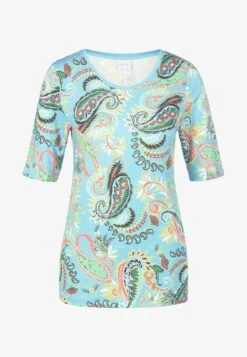 RUNDHALS MIT UNIKAT PRINT - T-Shirt Print - Türkis Multicolor -Madeleine Mode 7a509de013324c669ebc9d48afd8600d