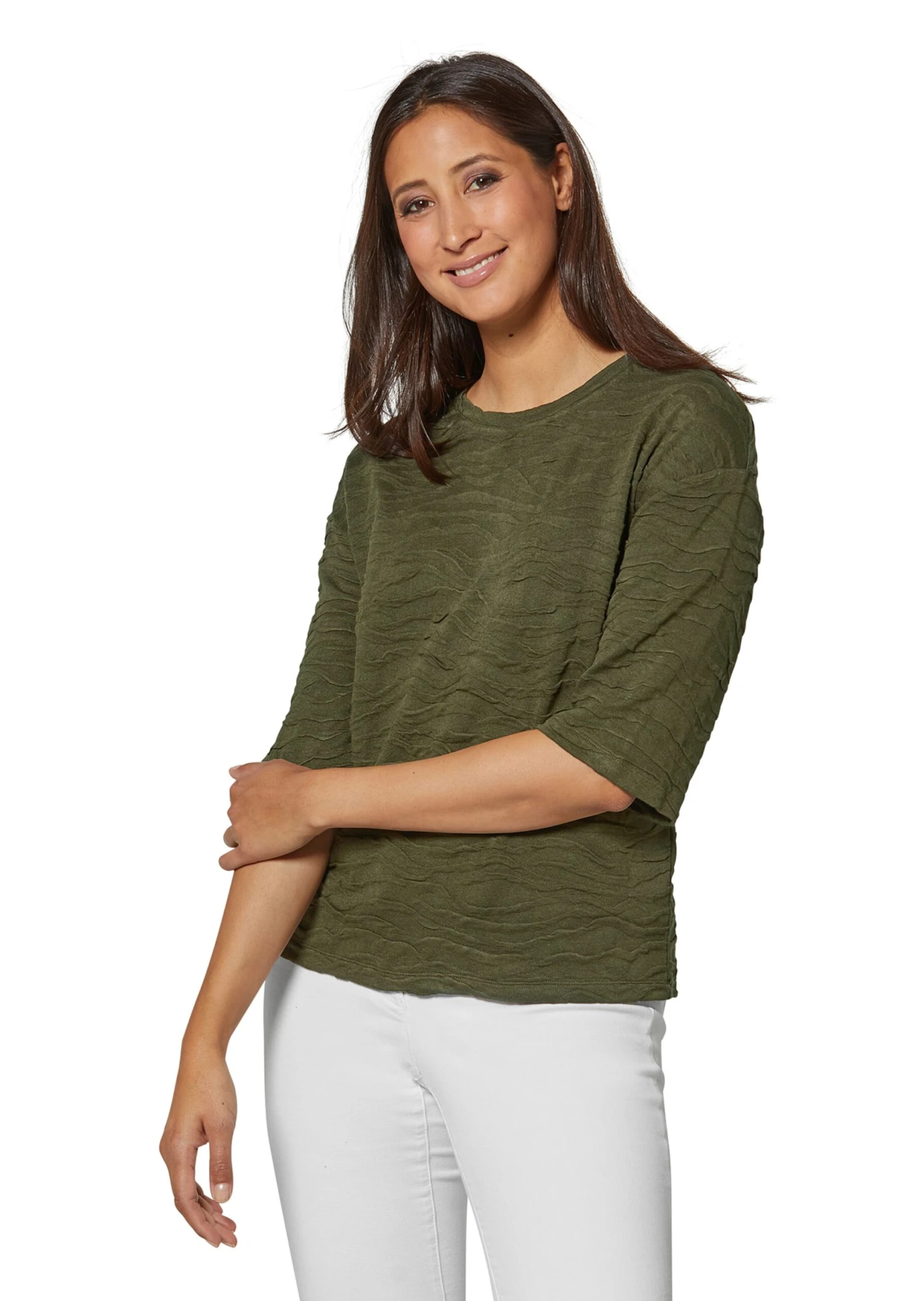 Shirt Mit 3 D-Effekt Khaki 3 Shirt Mit 3 D-Effekt Khaki