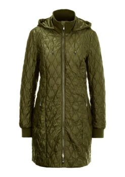 Kurzmantel In Stylischem Leichtstepp Khaki