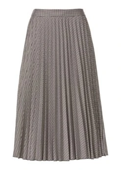 Plisseerock In Dezentem Karomuster Dunkeltaupe / Multicolor