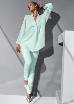 Schlanke Highwaist-Hose Mint -Madeleine Mode 7fec38ed67ca4432d0159b92bebfec6c