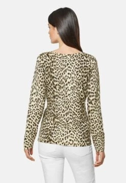 RUNDHALS IM LEO-LOOK - Strickpullover - Wollweiß Multicolor -Madeleine Mode 8015c273fc9f4cd291565e1203e23be4