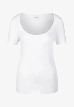 MIT ECKIGEM AUSSCHNITT - T-Shirt Basic - Weiß -Madeleine Mode 809e3647ac6b46afa7fcacfe951f89b2