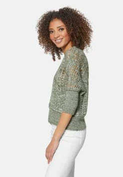 MIT ALPAKA-ANTEIL - Strickpullover - Dunkelolivgrün Wollweiß -Madeleine Mode 81047246d19c4c9c85be9975a0802841