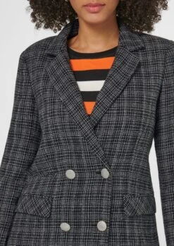 Klassischer Blazer Mit Silberfarbenen Knöpfen Schwarz / Wollweiß -Madeleine Mode 81348691c975aad09b141bd26bc35b3a