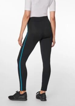 Leggings Mit Seitlichem Kontraststreifen Schwarz / Türkis -Madeleine Mode 81bdebbcc785f5678f568a0f66c90263