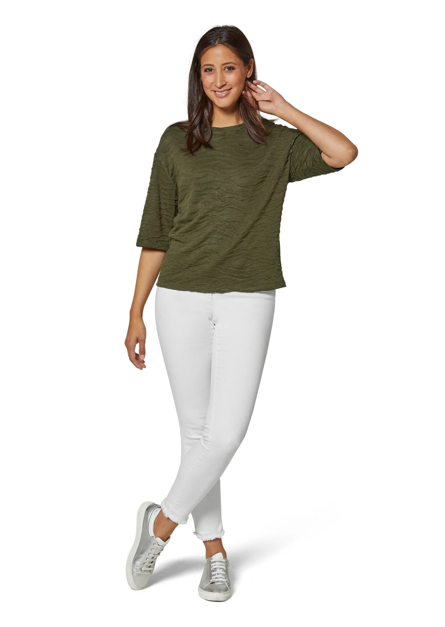 Shirt Mit 3 D-Effekt Khaki 4 Shirt Mit 3 D-Effekt Khaki – Bild 2