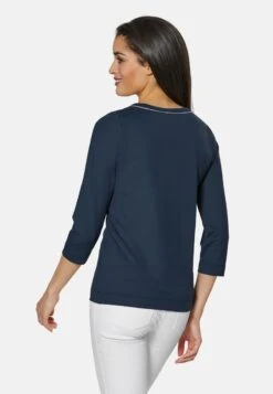 MIT STICKEREI-MOTIV UND 3/4-ÄRMEL - Bluse - Nachtblau -Madeleine Mode 84715cd860004a10ae260b0c6dda7a59