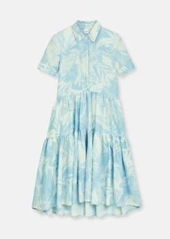 Gemustertes Kleid Himmelblau / Creme 12 Gemustertes Kleid Himmelblau / Creme -Madeleine Mode 8503828153cf442854ff2bfa308ab5e2