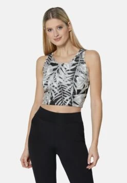 MIT BLÄTTERPRINT - Bustier - Schwarz Eisgrau Multicolor